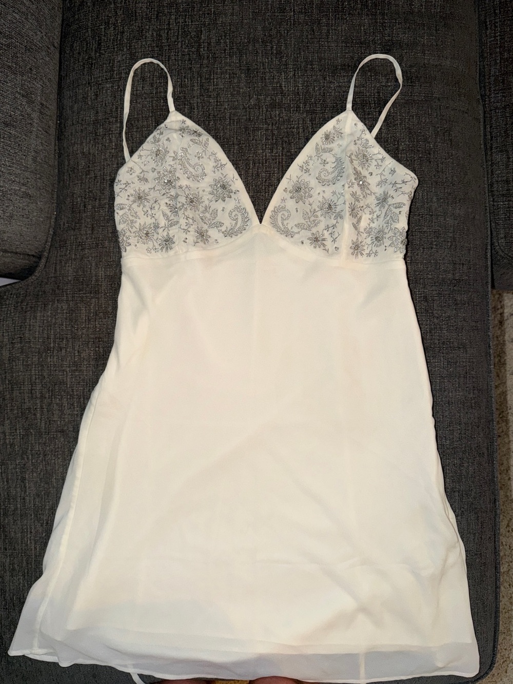 Abercrombie & Fitch White Embroidered Slip